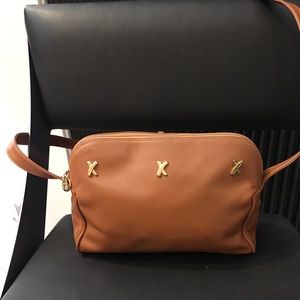 Paloma Picasso Tan Leather 3X’s Shoulder Bag